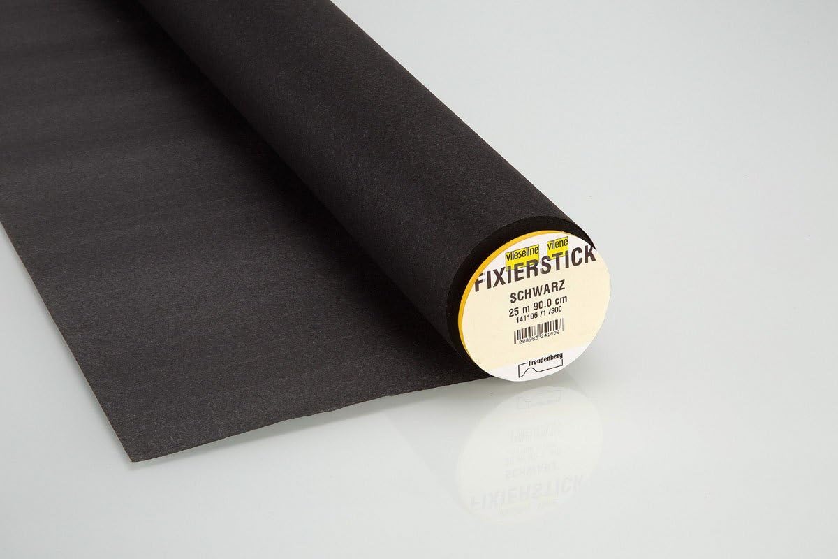 Fuse 'n' Tear Embroidery Backer: Black: 25m x 90cm, SUPPLIED BY DOWNTON FABRICS AND CRAFTS.
