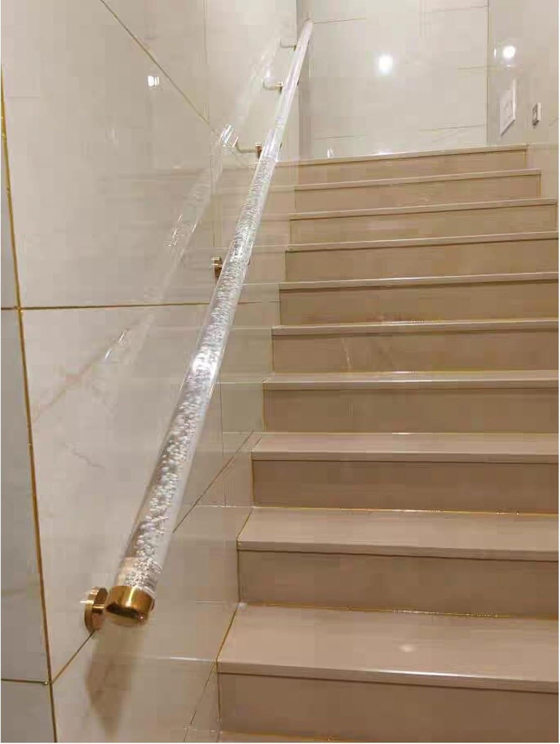 Rampes d'escalier intérieures acrylique transparent barre appui murale 12.5ft