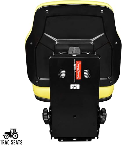 Miniatura 4 de TRAC SEATS Asiento de suspensión amarillo para tractor de cabina abierta John Deere 5103 5200 5203 5210 5220 6110 6200 6210 6300 6310 6400 6410 6500