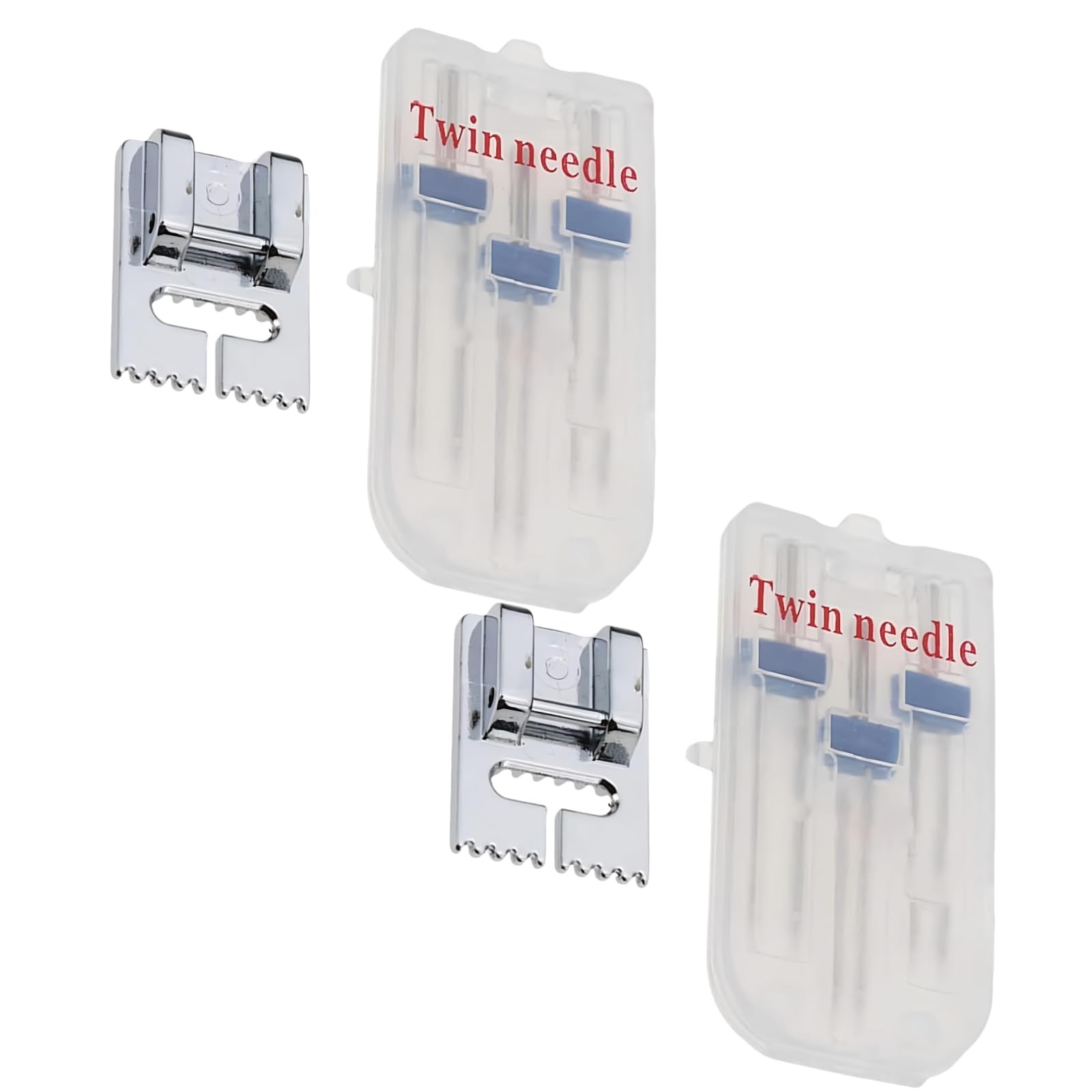 Rzcin 2Pcs Twin Brother Stretch Machine Needle Double Twin Needles Pins Sewing Machine Double Needle For Brother Sewing Machine Home Crafts