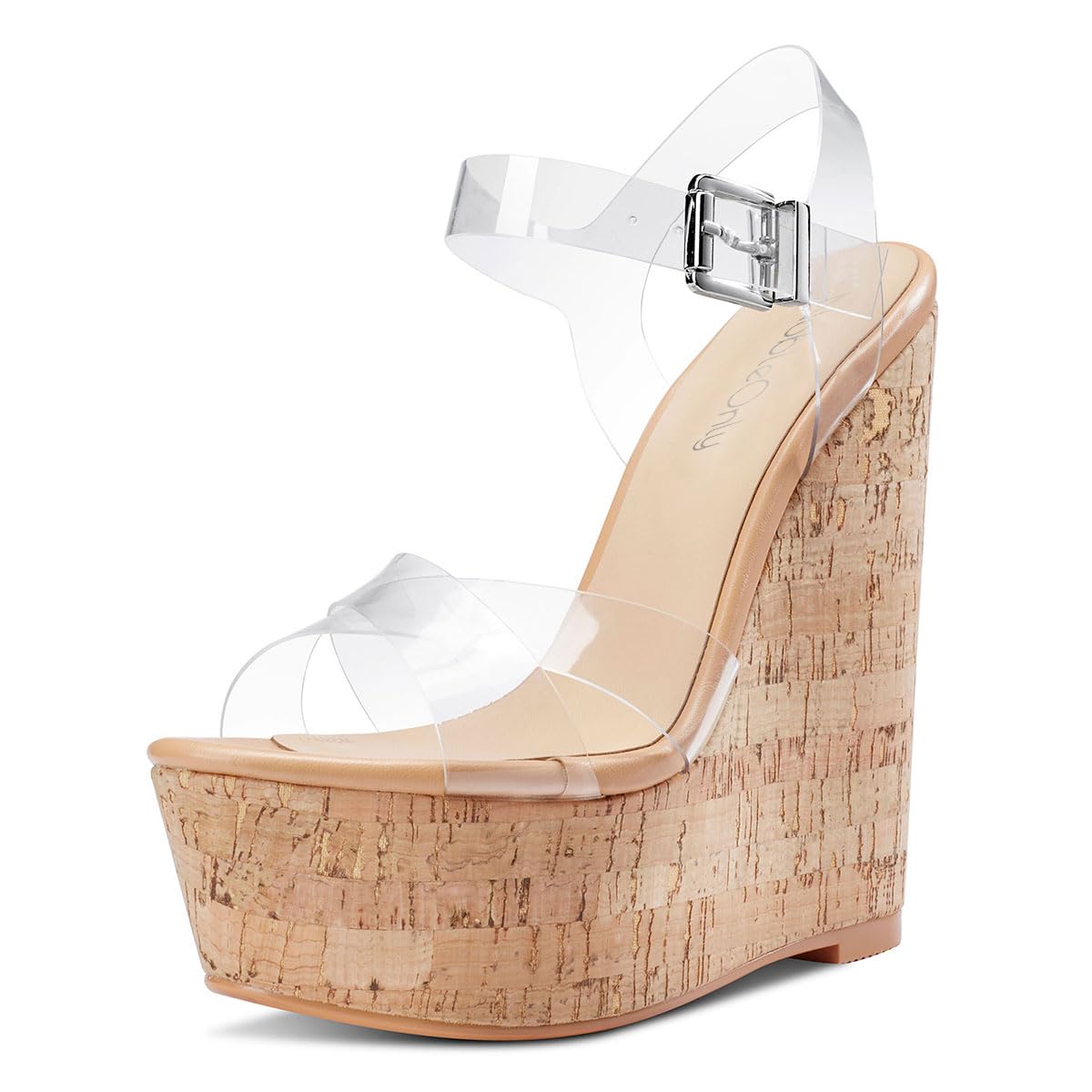 NobleOnly Zapatos de Tacón Mujer Cuña Sandalias Moda Slingback Plataforma 16CM Wedge High Heels