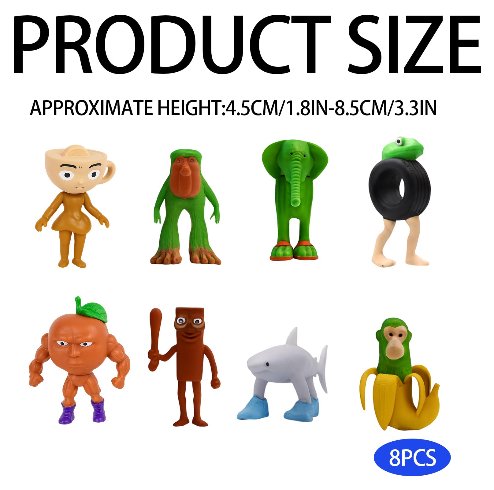 Italian Brainrot Toys, 8 Pcs Brainrot Action Figures Set, Tung Tung Tung Sahur Figures - Image 2