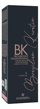 ECOSMETICS Brazilian Keratin Treatment 1L Professional Hair Smoothing System with Nanoplasty Technology, Frizz Control, Volume Reducer, Thermal Sealing Formula for Sleek and Manageable Hair
