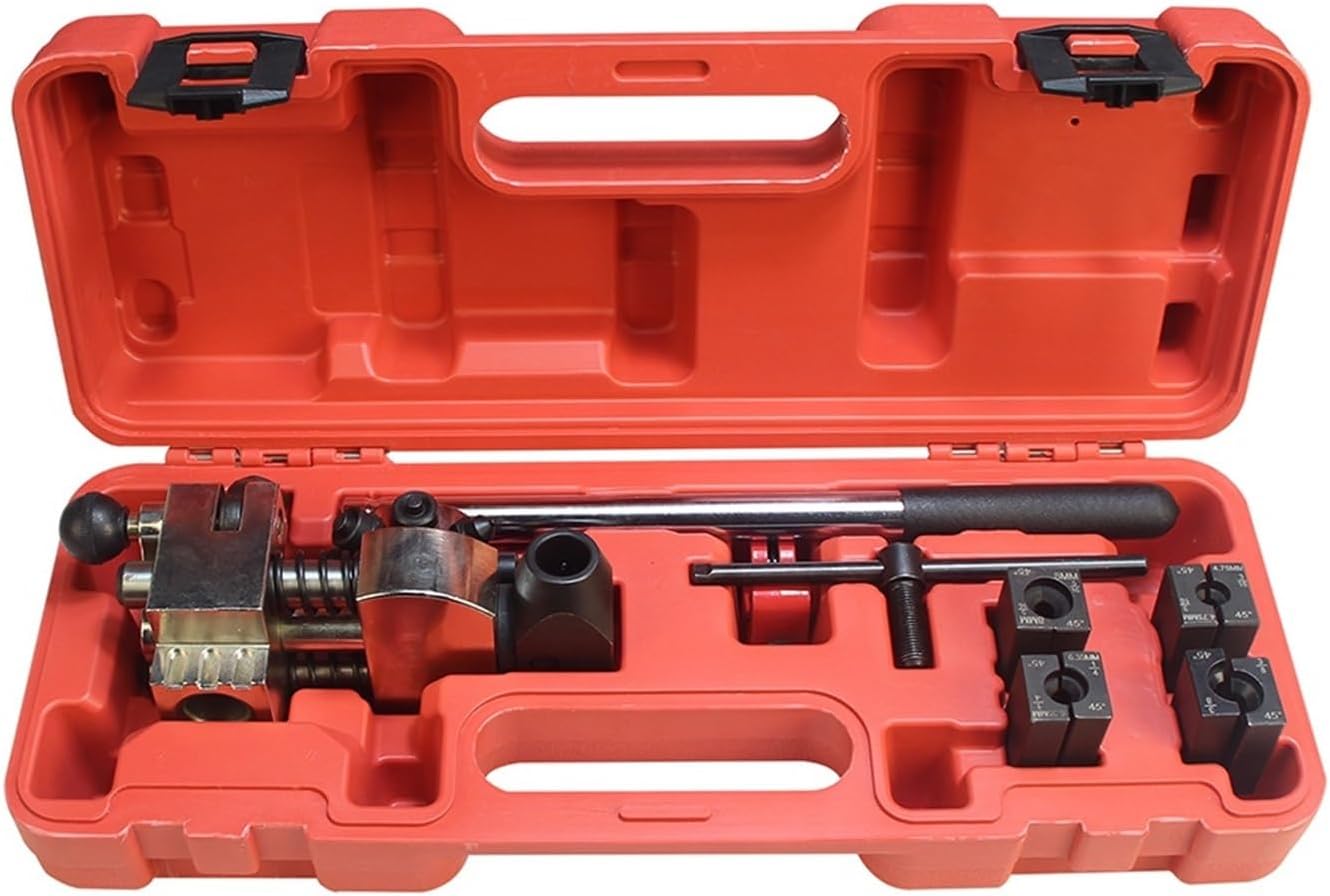 Professional Brake Line Flaring Tool 45 Degree Set Single Double and Bubble Flares Tool Kit Compatible with Steel Copper Tube