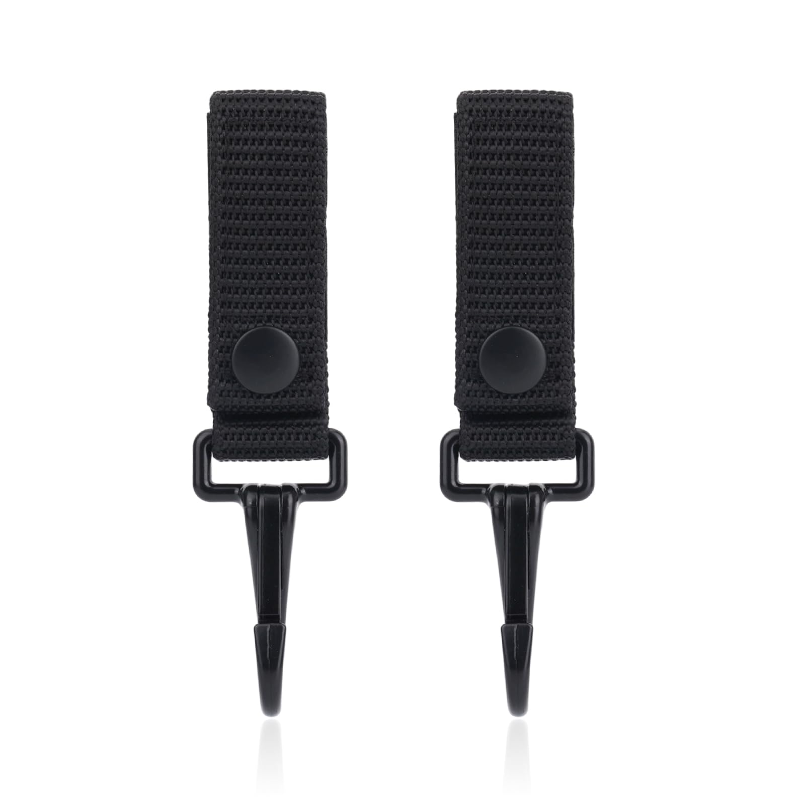 2 Clips Sujetadores Cinturón Reforzados, Pasadores Cinturón Nylon Botón a Presión Soportes Resistentes Accesorios Policía y Seguridad para Llaves Objetos Pequeños (Negro)