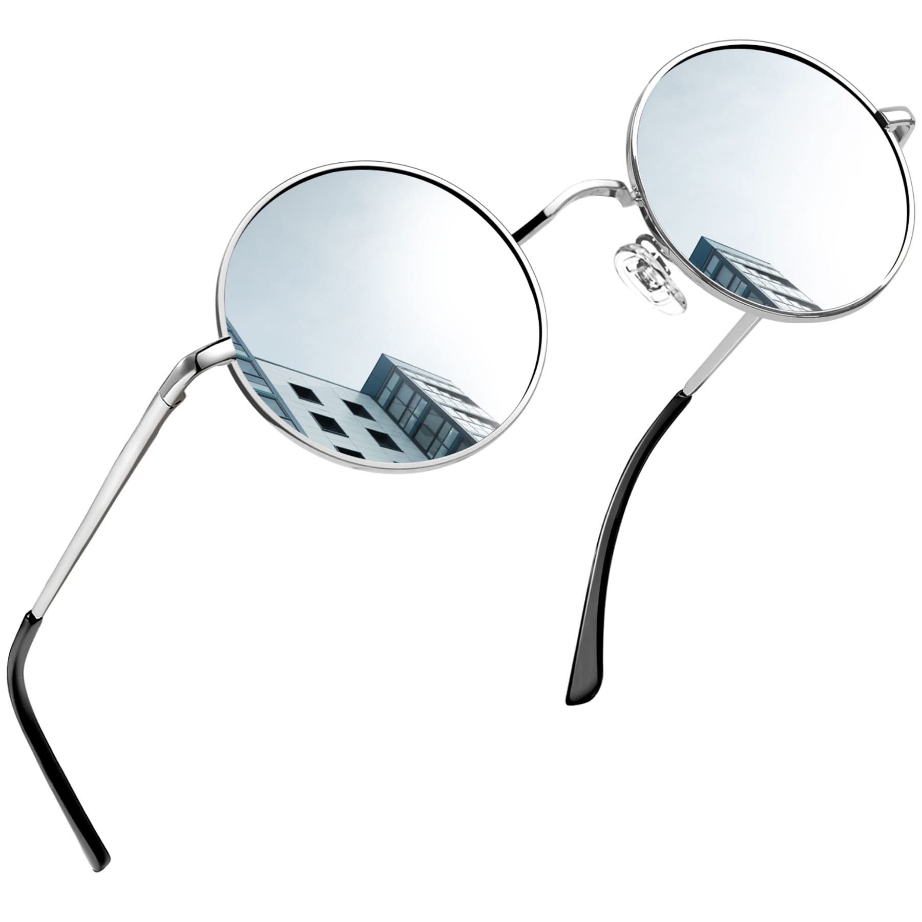 Joopin Redondas Gafas de Sol Hombre y Mujer Polarizadas Metálicas Steampunk Hippie Retro Vintage Protección UV400