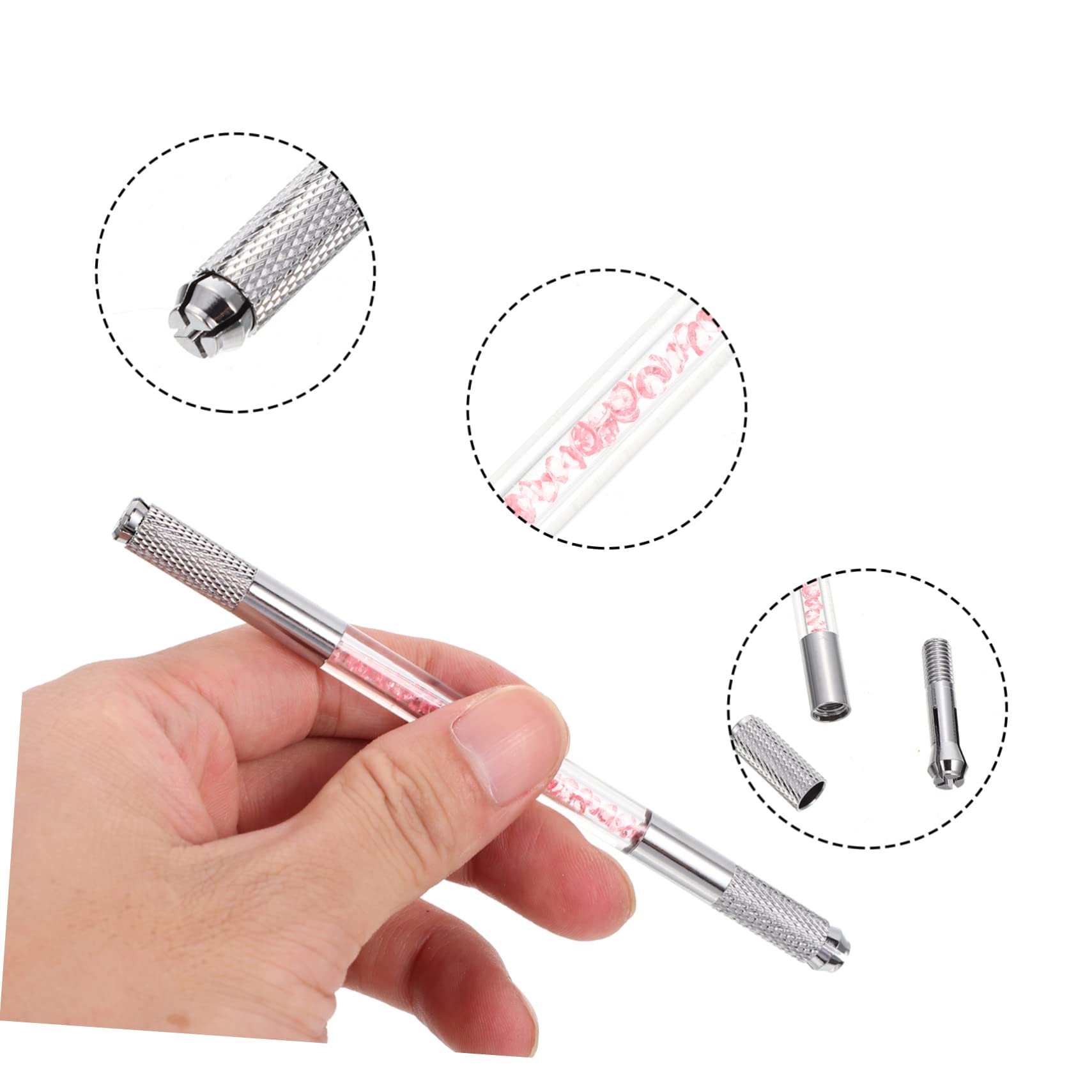 Outanaya Matita per Microblading Sopracciglia a Doppia Punta Decorazione di Cristalli in ABS 10 Pezzi, per Make-up Permanente e Progetto Sopracciglia per Principianti ed Esperti
