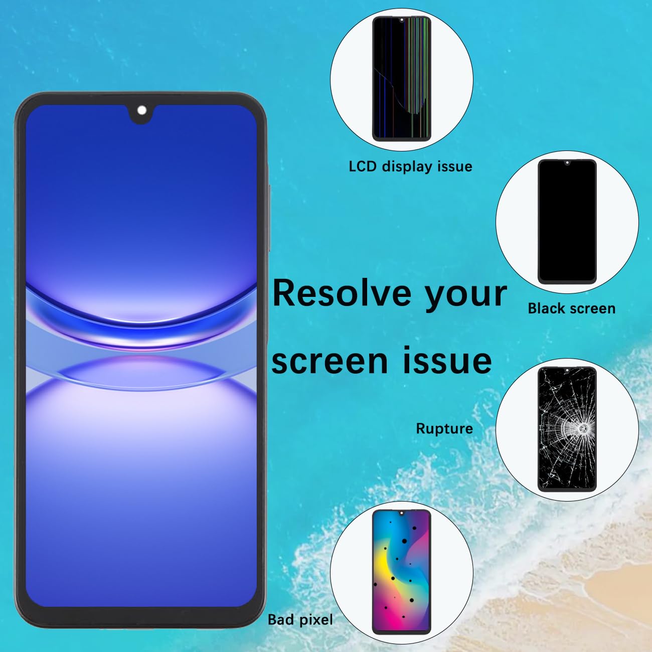 OLED - Display LCD per Samsung Galaxy A26 5G, originale A266B A266B/DS A266E, kit di riparazione (nero con cornice)