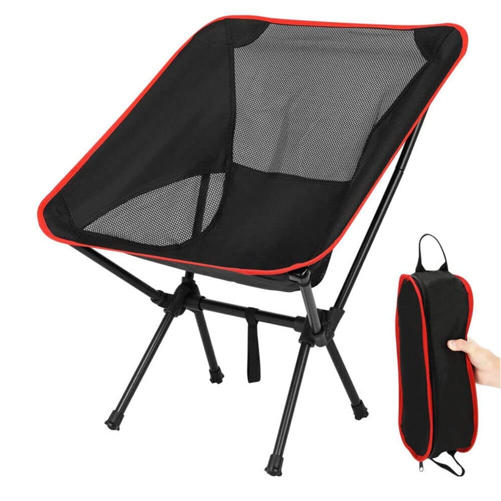 AieSHOP Lightweight Foldable Chair, Compact Portable Folding Chairs for Beach Camping Hiking Lawn Picnic Outside Travel,Backpacking Outdoor Collapsible Chair(Red)
