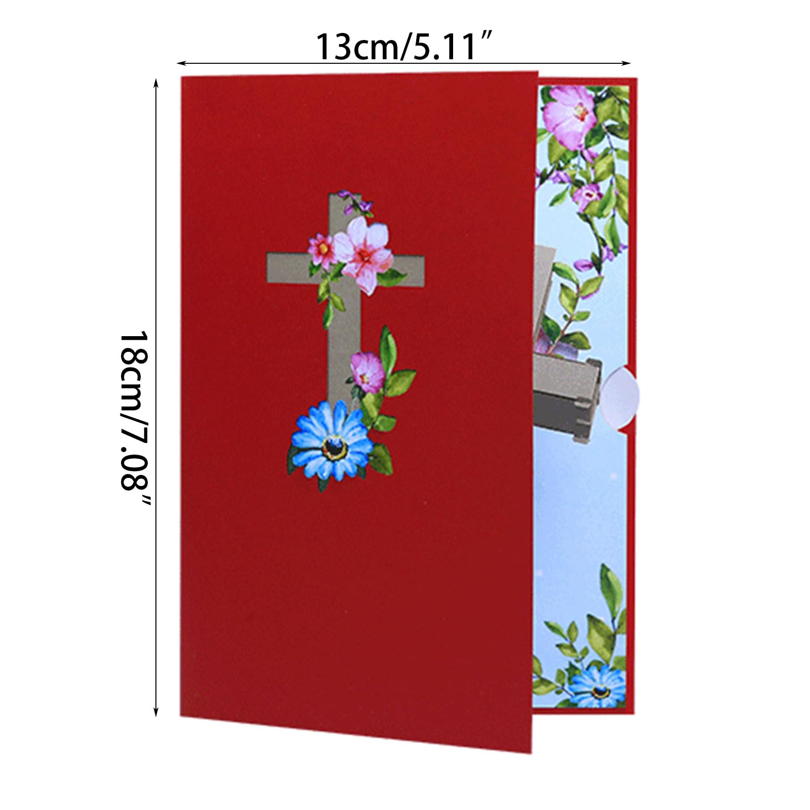 ASVP Shop Carte pop-up 3D avec croix de houx, faite à la main pour la prière de bénédiction, la résurrection, le baptême, l'ordination, le baptême