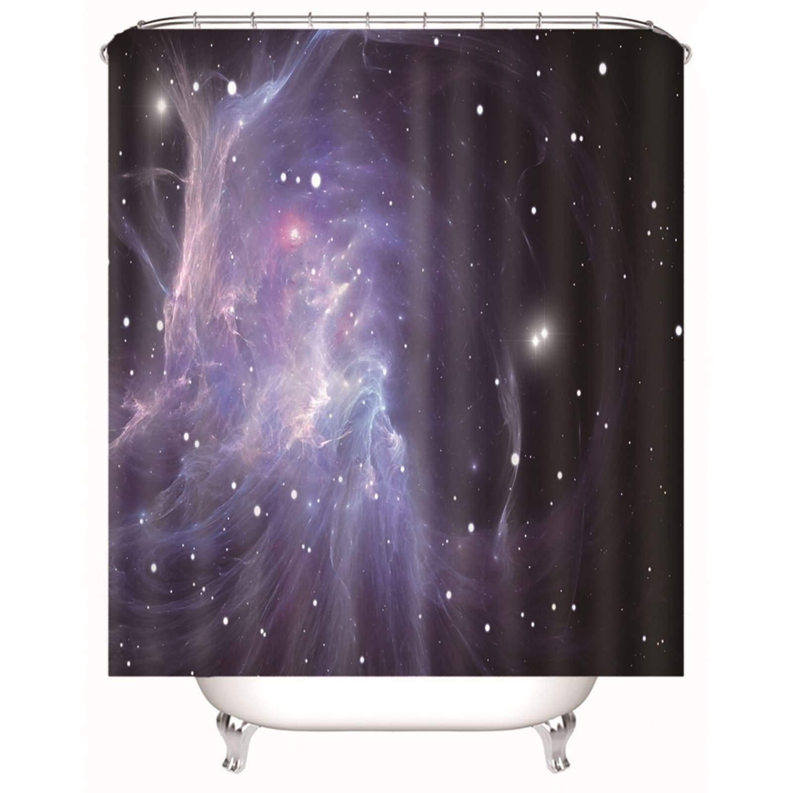 Rideau douche qui colle pas galaxie violet foncé de baignoire 220x180cm