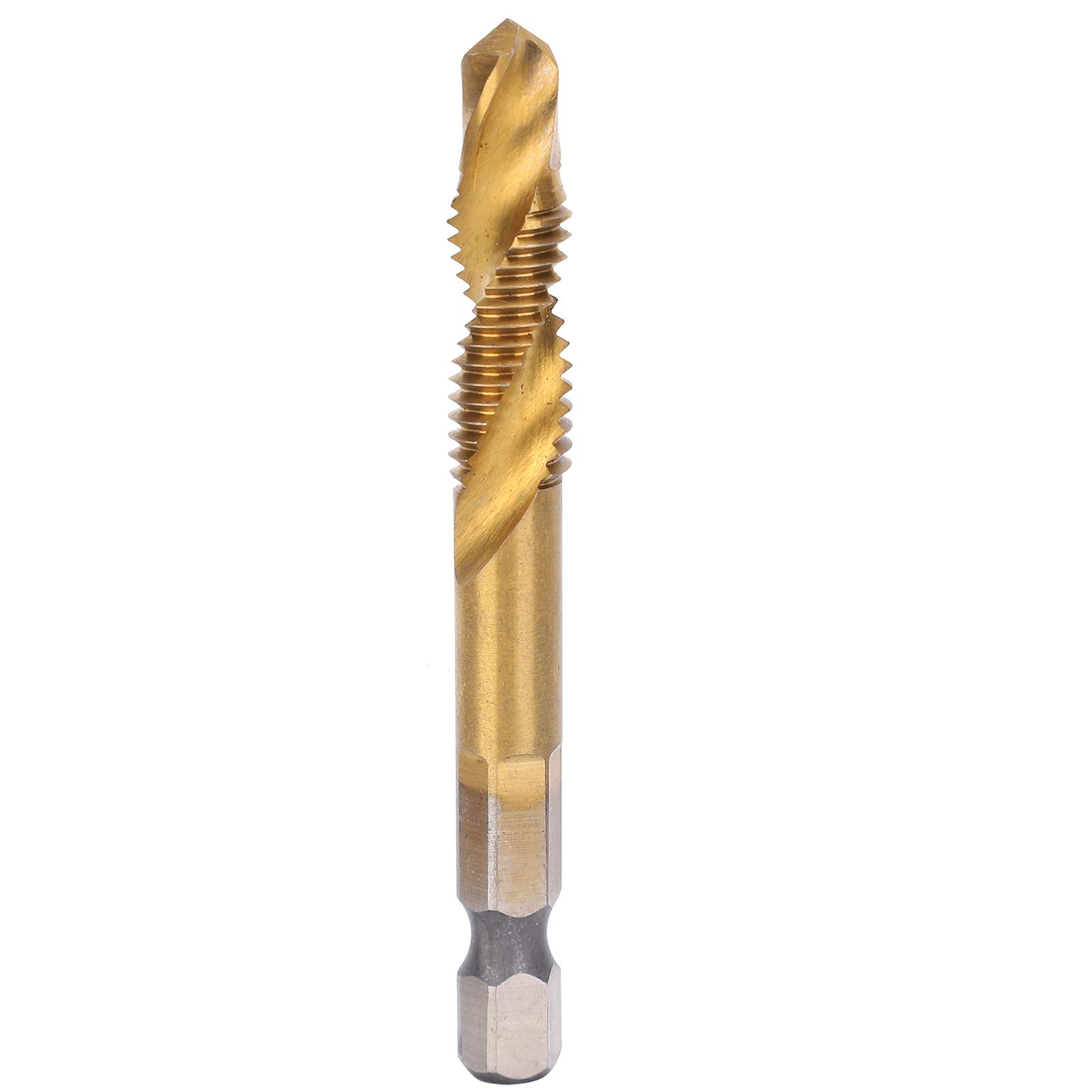Maschio a Codolo Esagonale, Punte per Maschi a Spirale, Kit da 10 Pezzi M8 HSS per Maschi a Vite, Maschio Manuale metrico, Maschio per Filettatura, Punte per Trapano in Acciaio rapido da 6,8 mm, ute