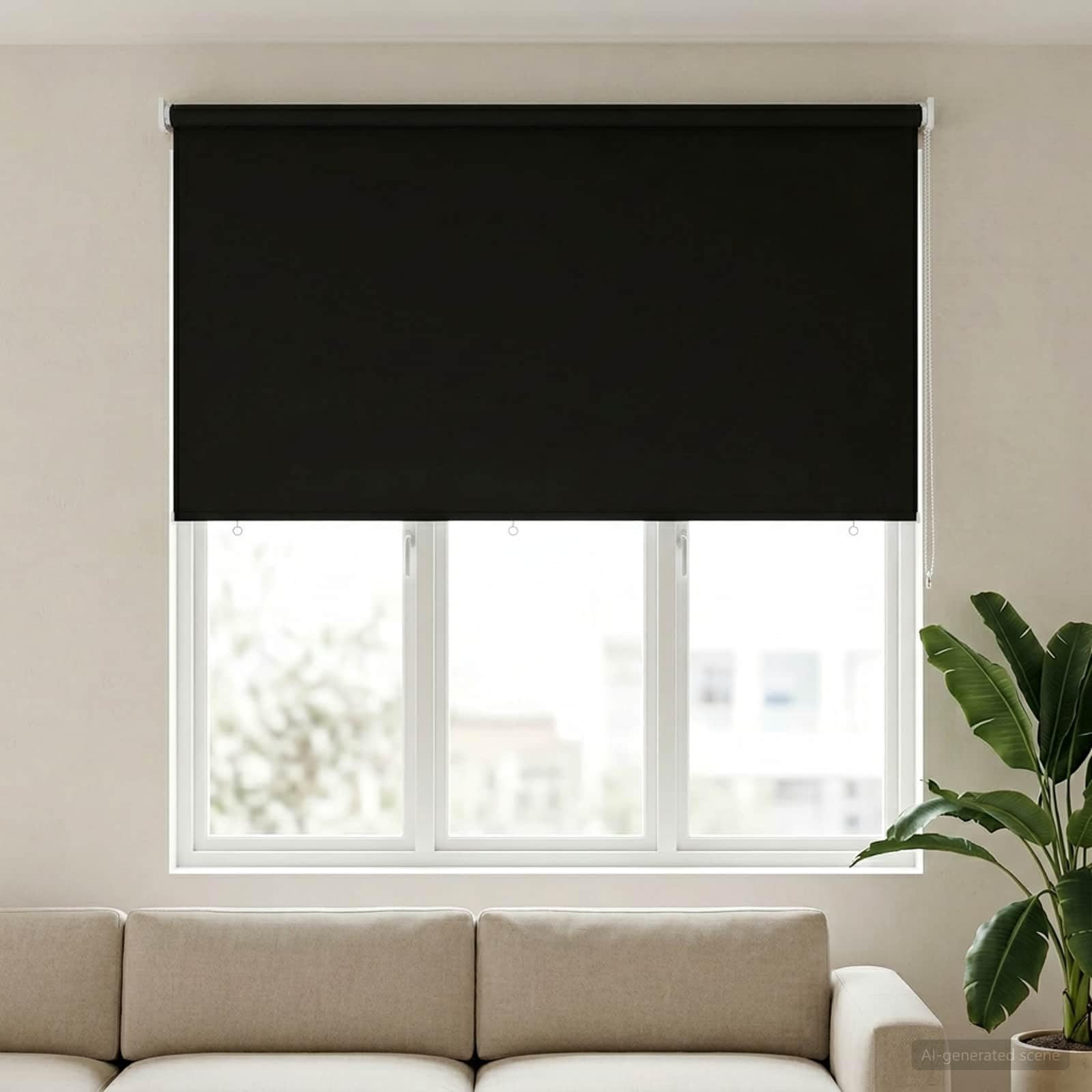 Tenda avvolgibile in poliestere Antracite anti Calore | Montaggio a parete o soffitto, catena sinistra o destra, filtro luce, controllo termico, privacy