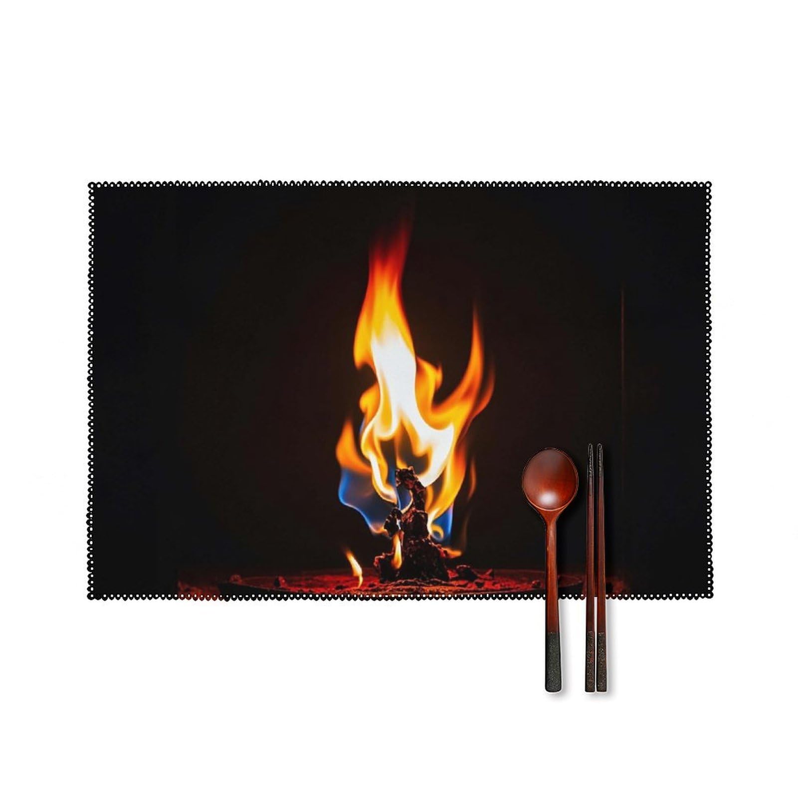Sets de table en forme de flamme de haute qualité durable rouge vif