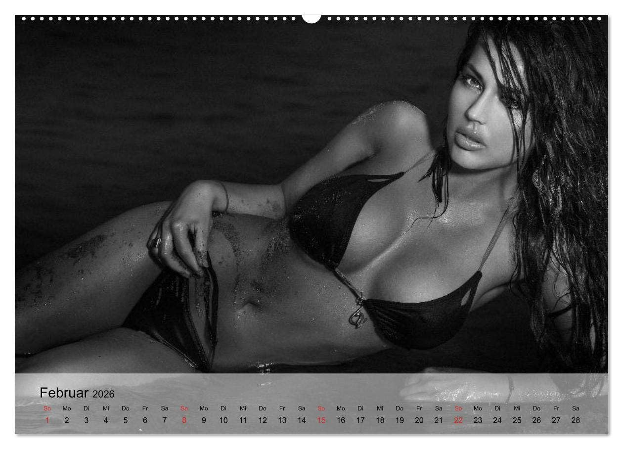 Pure Erotik. Emotionale Momente der Verführung (Wandkalender 2026 DIN A2 quer), CALVENDO Monatskalender: Traumfrauen in schwarz-weiß für sinnliche Stunden (CALVENDO Erotik)