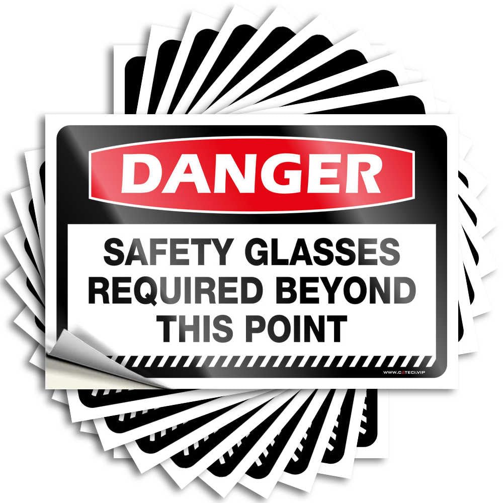 Fzfn Colour Decal Fall Outdoor Decorations Waterproof Vinyl Sticker | Danger Safety Glasses Required Beyond This Point Southern Window For Teacher Diy Projects(6X9cm)