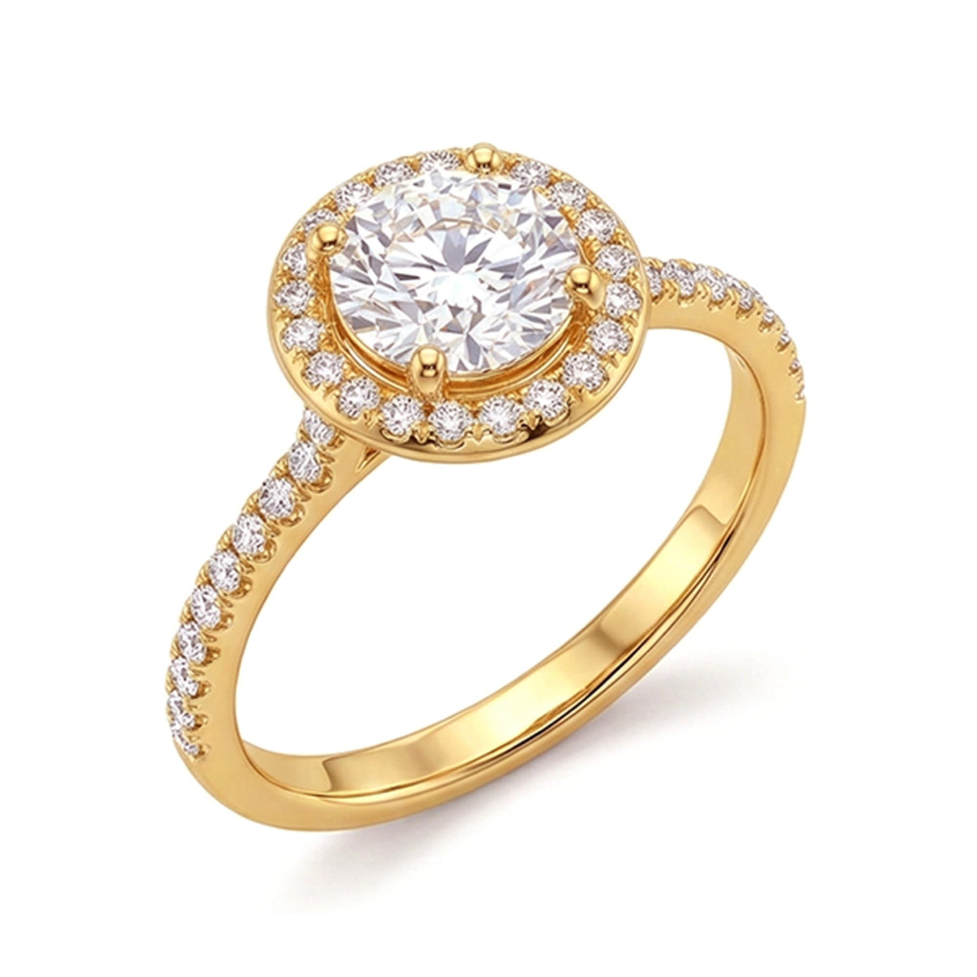 truesilver acpl 925 Sterling Silver Aurelle Gold Halo CZ Ring for Women-picture-54