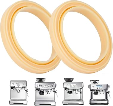 2 Pack 54mm Silicone Group Head Seal for Breville Espresso Machine Food Grade | Steam Ring Gasket Replacement for 870/878/880/860/840/810 Sage Yellow
