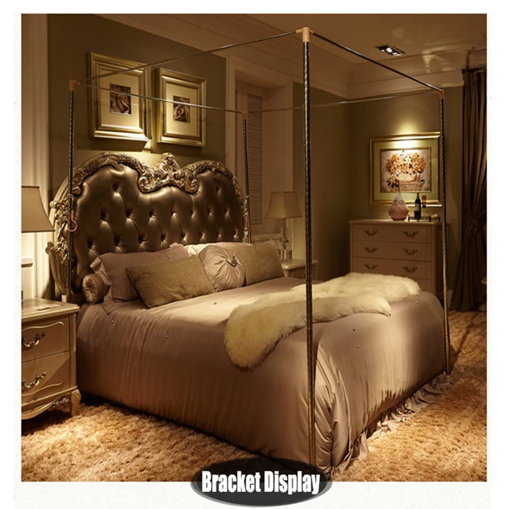 Zanzariera a baldacchino per letto a baldacchino a 4 angoli per letto matrimoniale singolo, tende per letto per camera da principessa per bambini per adulti, con supporto (Color : Green, Siz