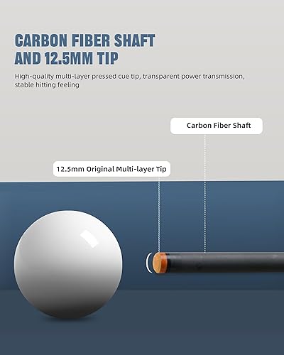 Miniatura 3 de KONLLEN Taco de piscina de fibra de carbono de 58 pulgadas, palos de piscina profesionales para adultos, tecnología de carbono completo, baja