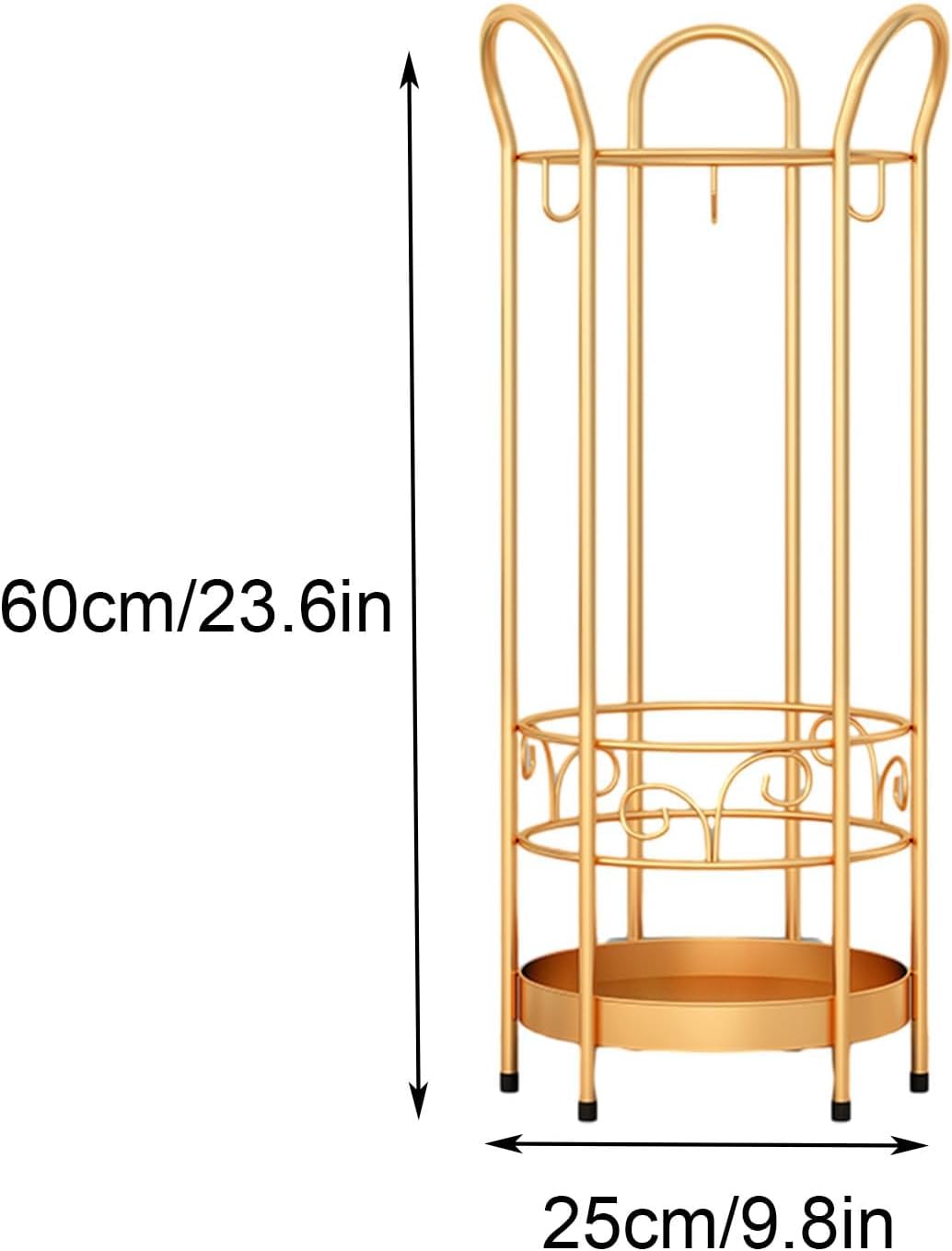 Gold Umbrella Stand - Elegant Umbrella Holder for Hotel Entrances & Hallways, Stylish Walking Stick Storage Rack, Durable & Decorative Entryway Organizer