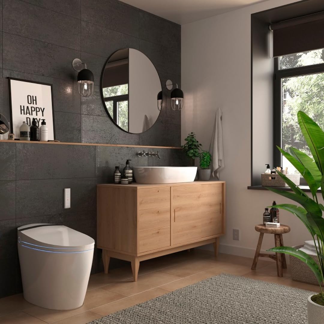 Nashi - Inodoro Japonés Salida Dual Suelo o Pared | Inodoro Bidet | Asiento Calefactable, Limpieza con Agua Caliente y Secado | Luces LED | Mando a Distancia | WC Inteligente (Aldara NEW)
