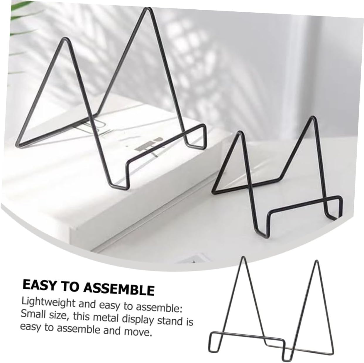 Black Metal Display Stands 2 Pack for Pictures and Decorative Boards