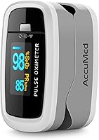 Vista 1 de AccuMed CMS-50D1 Medidor de pulso y oxígeno en sangre para dedo SpO2 Monitor con estuche para transportar. correa y batería Aprobado por la FDA CE.