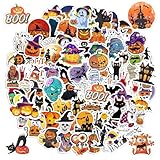 Bipl 100 Stück Halloween Aufkleber, Sticker Kinder, Wasserdicht Vinyl Aufklebe, Fensteraufkleber, DIY Geist Kürbis Dämon Zauberer Vampir Sticker, für Halloween Dekoration Party