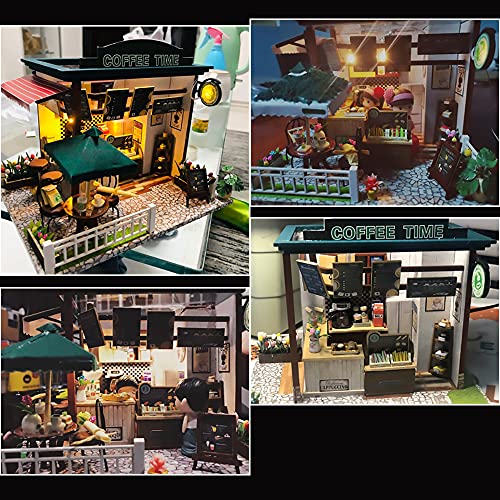 Hosdiy DIY Puppenhaus Bausatz Holz - Café Miniatur Haus Bausatz mit Möbeln , Musik, LED-Licht - Geschenk für Erwachsene… – Bild 6