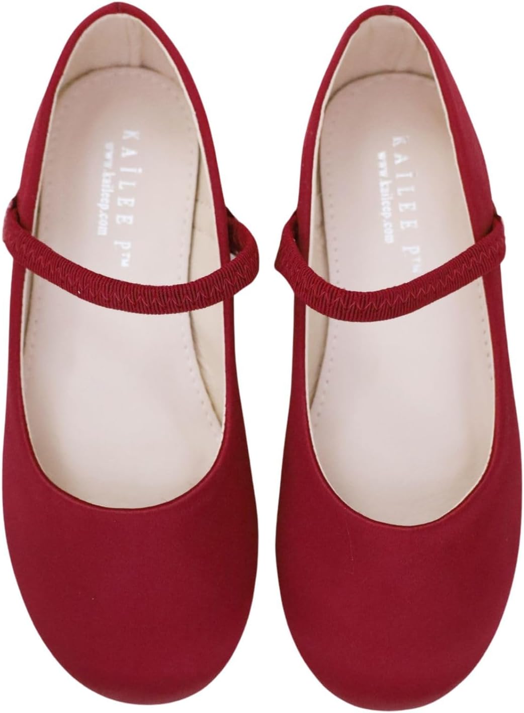 KAILEE P Girls Satin Mary Jane Flats