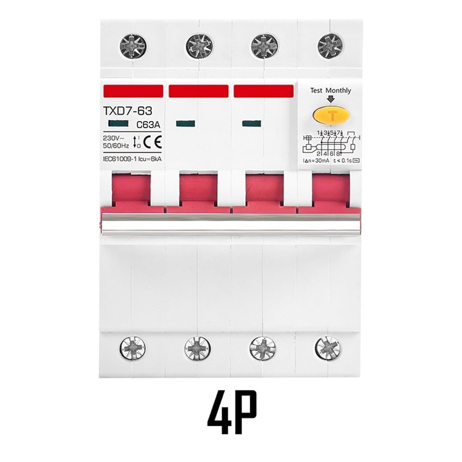 Trójfazowy automatyczny wyłącznik RCD 3P 4P ochrona przed wyciekiem 15mA 30mA RCBO 20A 25A 40A 80amp 230 400 V V Automatyczny wąski zatrzask 1 szt. Kolor: 2P Rozmiar: 40(1,10A 30MA)