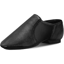 Womens Jazz Shoes Leather Split Sole Dance Shoes for Women Men, Black Brown