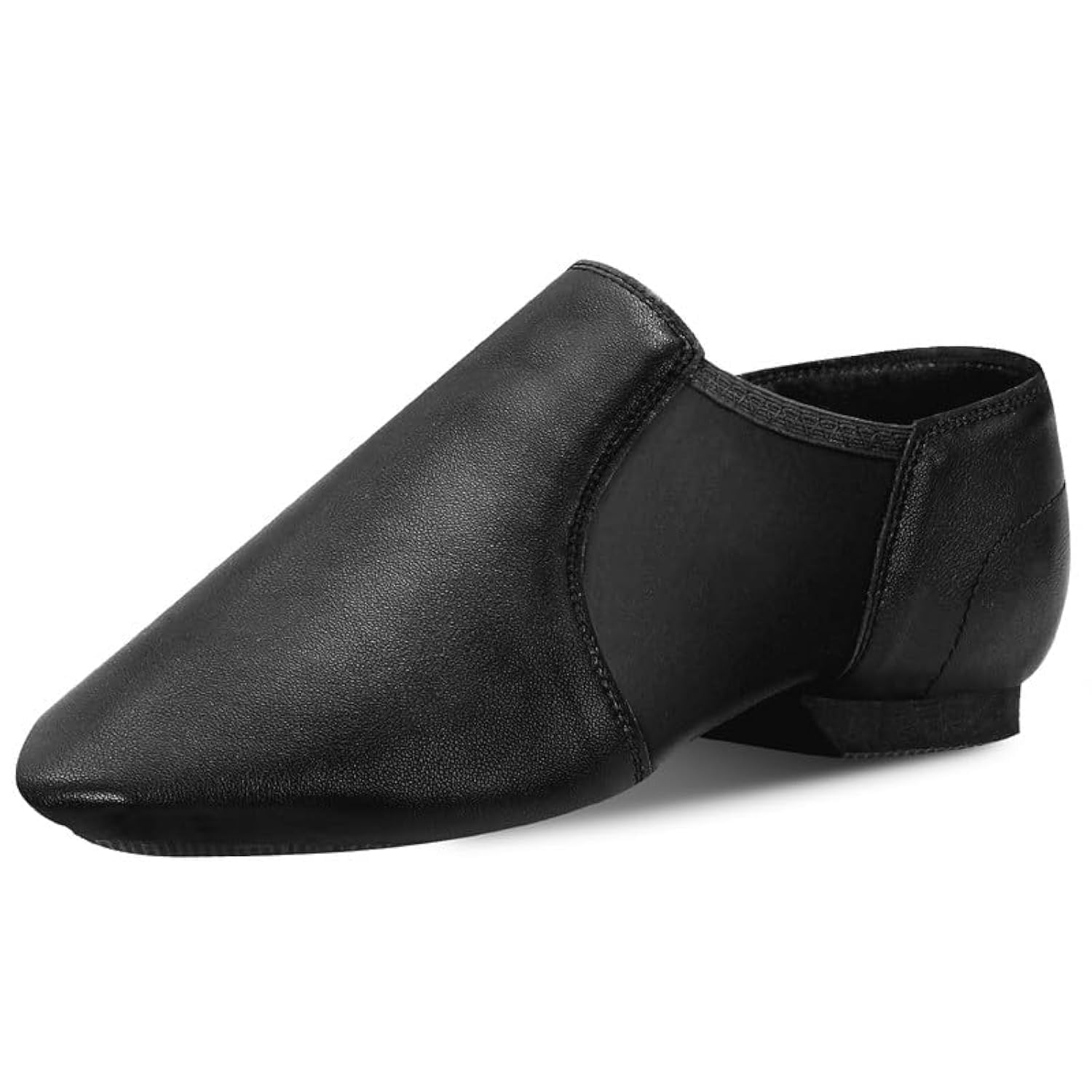 lalaball Jazz Shoes Leather Sole Slip-on Dance Shoes for Girls Boys,Black 11 Little Kid