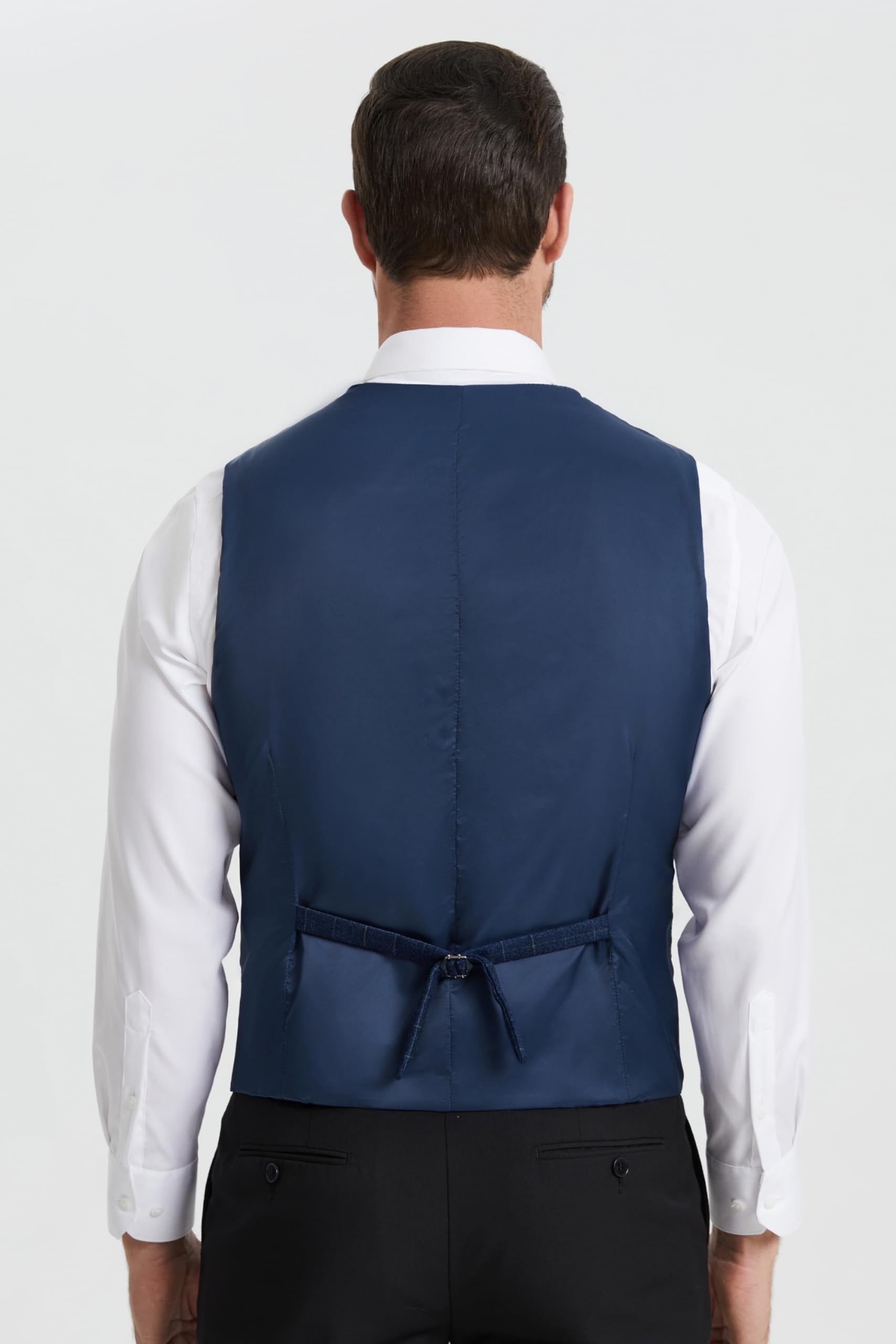 HISDERN Chaleco Formal de Fiesta de Boda para Hombre Chaleco de Algodon Vestido a Cuadros