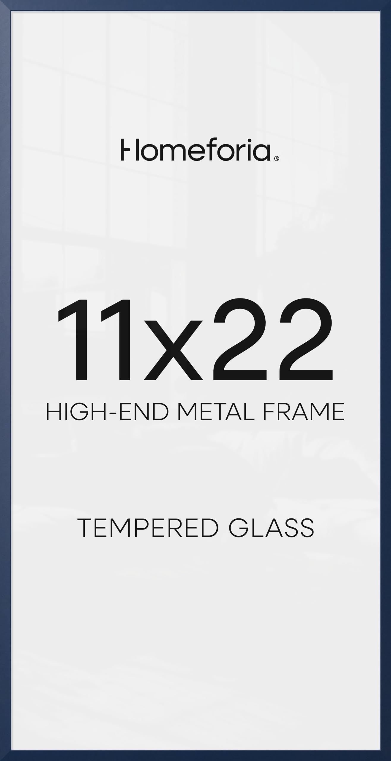 Homeforia 11x22 Blue Newspaper Picture Frame, High-End Metal, Glass