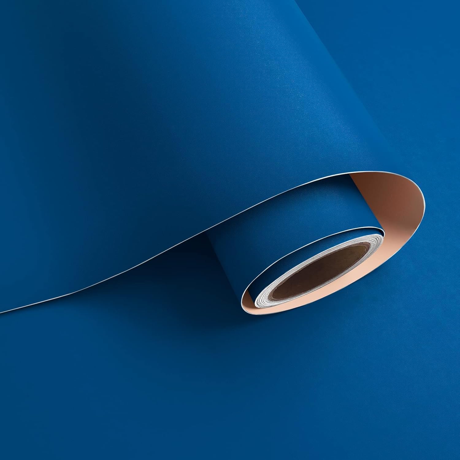 WALLJIT Self Adhesive Vinyl Peel and Stick Wallpaper for Furniture, Almirah, Table Top, Wardrobe, Kitchen Cupboard Decal (Matt Dark Blue) - 2x25 Feet