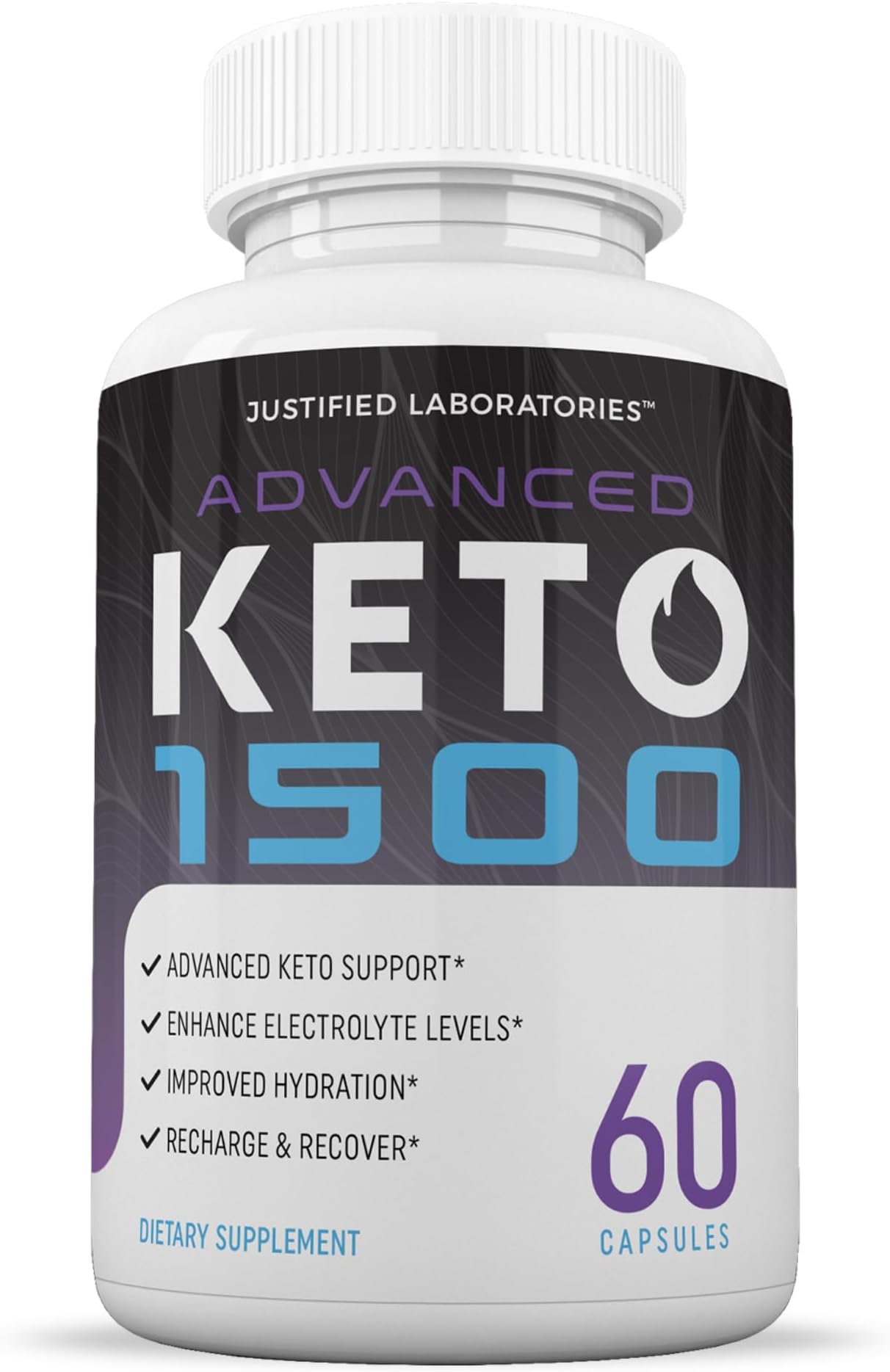 Justified Laboratories Advanced Keto 1500 - Ketogenic Support from Apple Cider Vinegar, Green Tea Leaf, Vitamin C, Vitamin D3 & Extra Virgin Olive Oil - 60 Capsules (30 Servings)