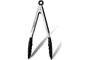 Anaeat 7" Non-Stick Silicone Locking Tongs
