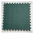 16 Pieces Plush Puzzle Foam Floor Mat Tiles, Square Interlocking Carpet Fluffy Area Rug, Protective Playmat for Livingroom Bedroom Playroom(Color:Dark Green)