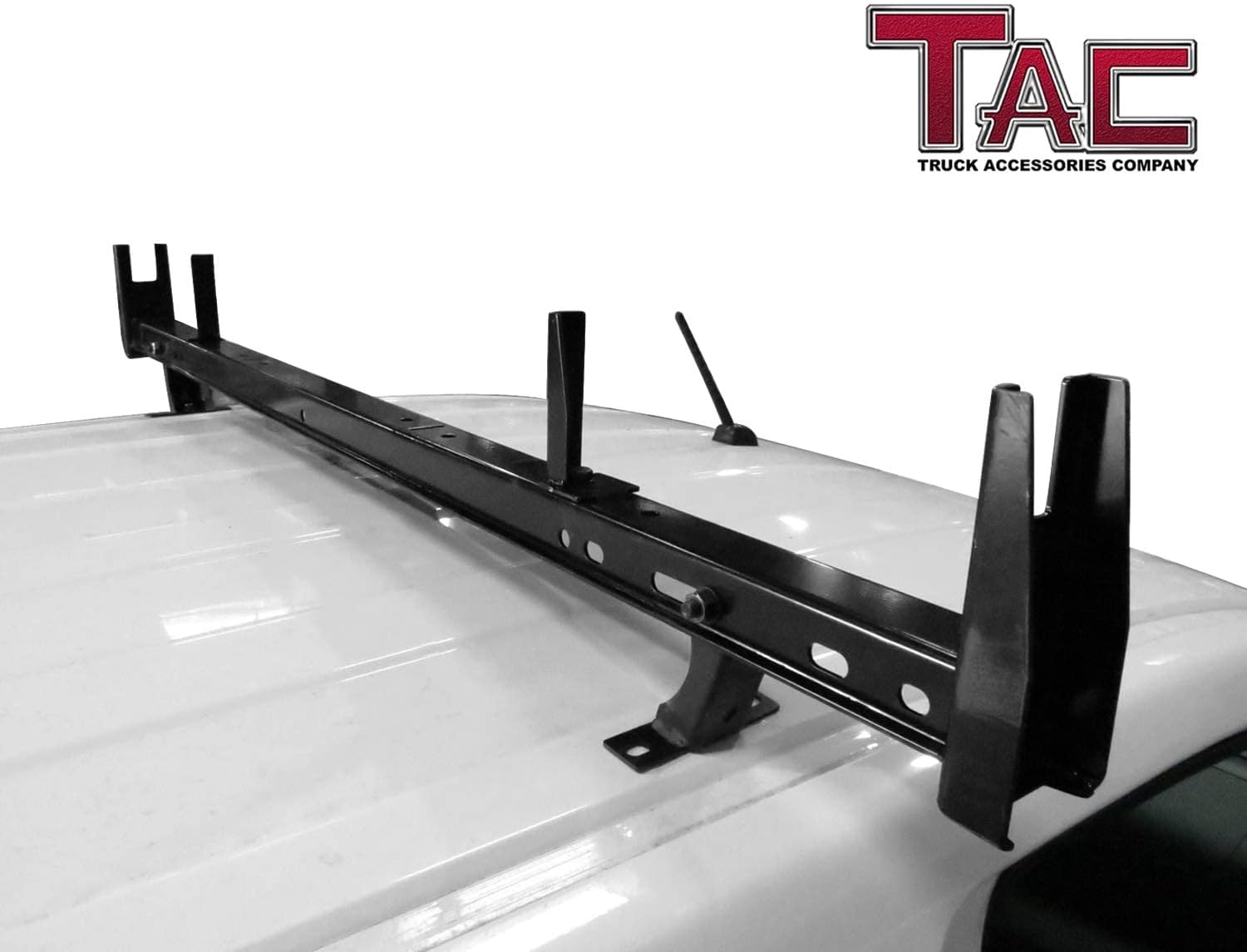 TAC Universal 2 Bars Roof Ladder Rack 600 LBS Capacity Utility Adjustable Cross Bar with Stopper for Van Without Rain Gutter Fit for Kayak Canoe Ladder Lumber Pipes Cargo Carrier Accessories
