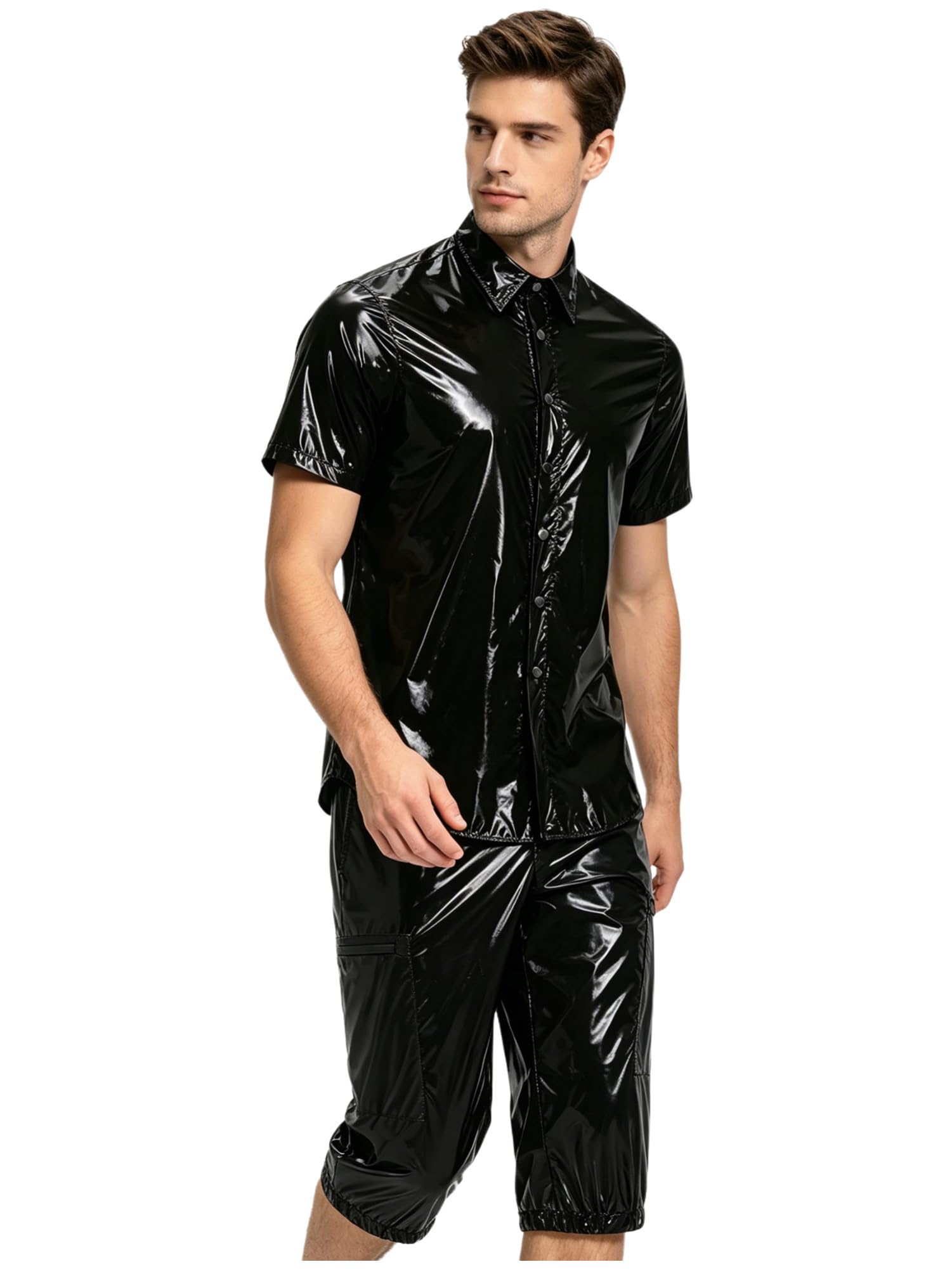 iEFiEL Uomo Abbigliamento Sportivo Maniche Corte Completo Felpa Uomini