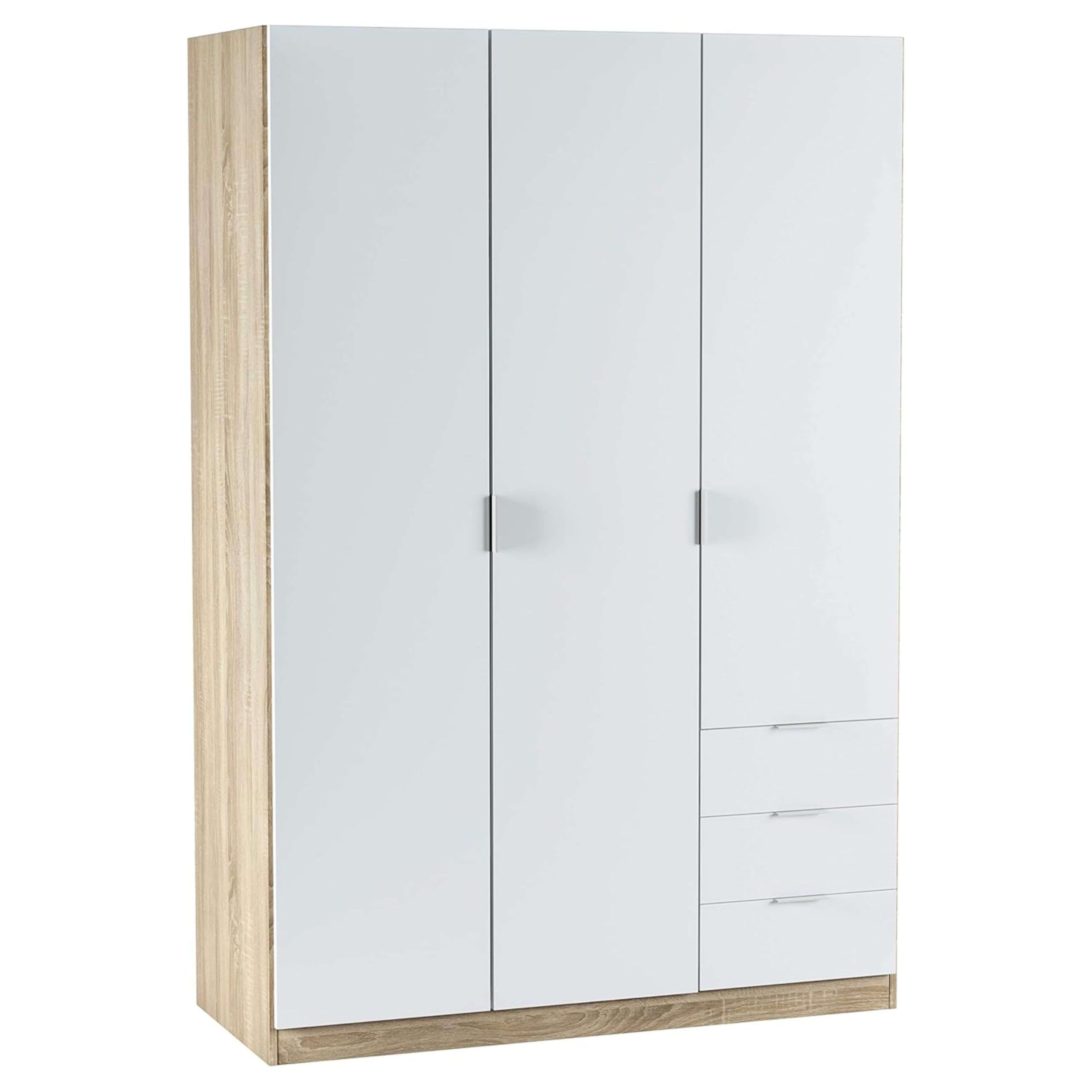 Pack Habitación Matrimonio Alba II 150x190 (Cama+ Cabezal + 2 Mesitas + Armario + sinfonier) Incluye Somier