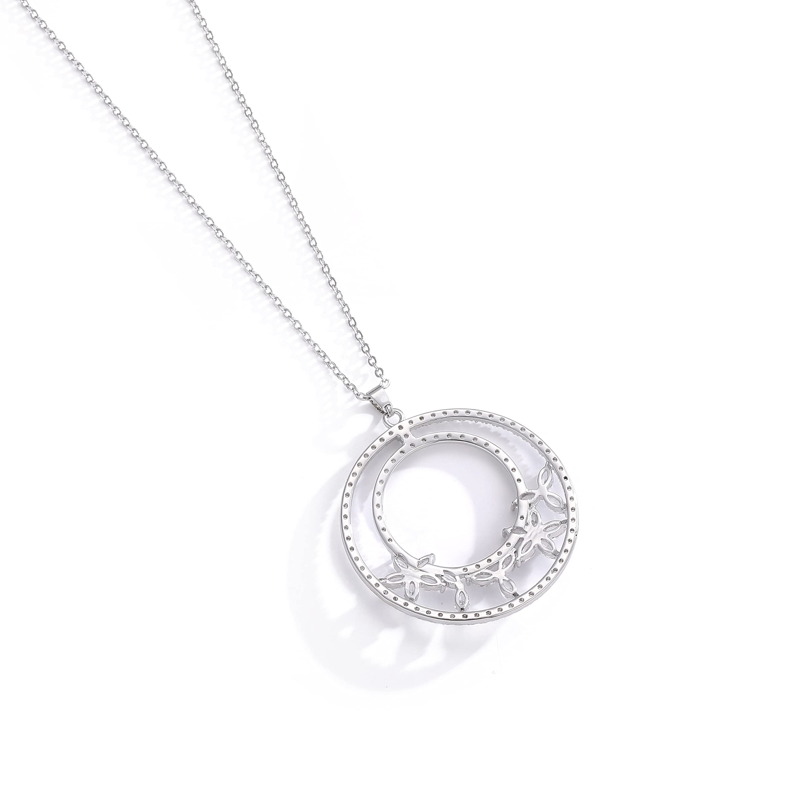 Collane Minimalista ed Elegante Ogni Giorno all-Match Moda Rotondo in Crystal Pendant Collana Collana Elegante Banchetto Retro Collana Pendente Collana da Donna