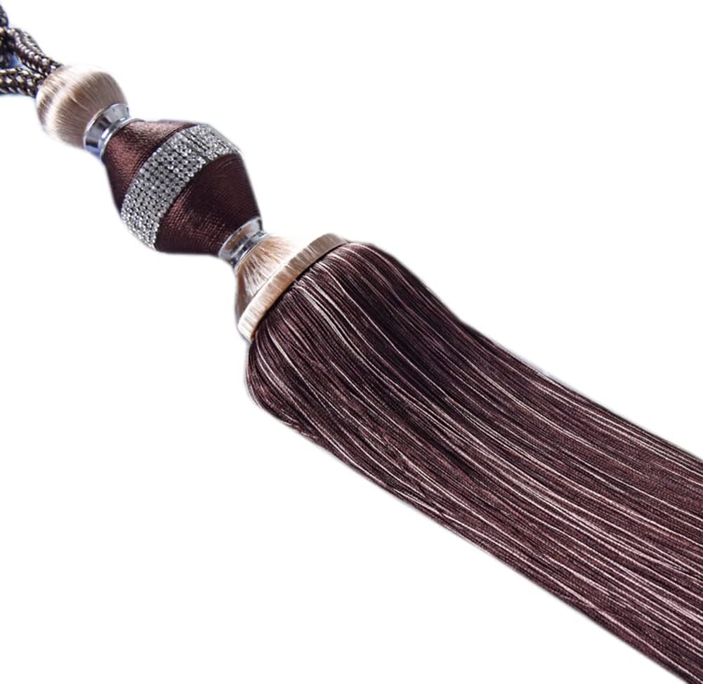 1 Pair European Style Curtain Rope Tiebacks, Luxurious Tassels Curtain Tiebacks Living Room Decorative Curtain Holdbacks Tassel Curtain Buckle (Orange)