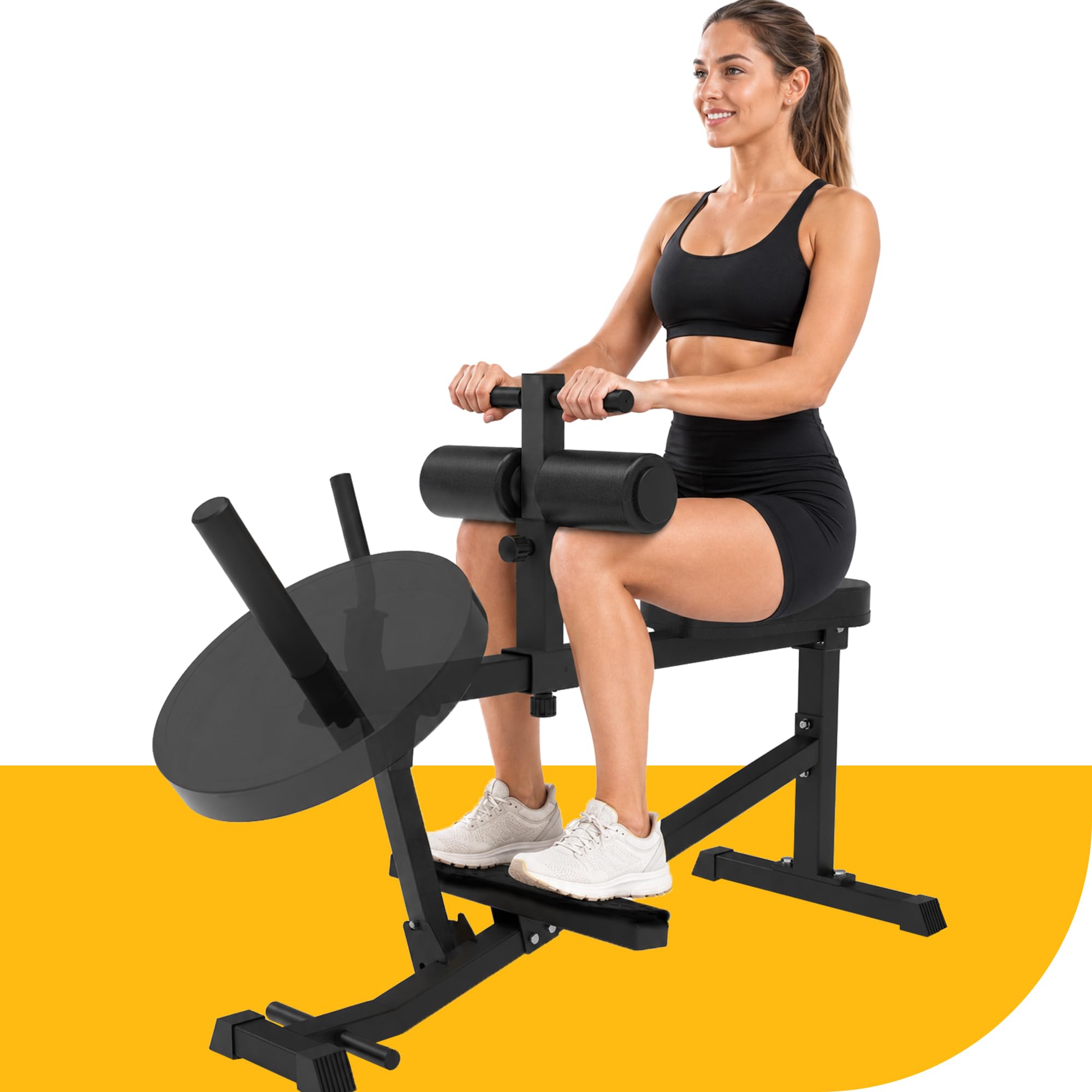 GuuG Wadenmaschine Wedentrainer Wadendehner Sitzend: Beintrainer im Sitzen für Zuhause Kraft-Beintrainer Bein Trainingsgerät Training Seated Calf Raise Machine Schwarz