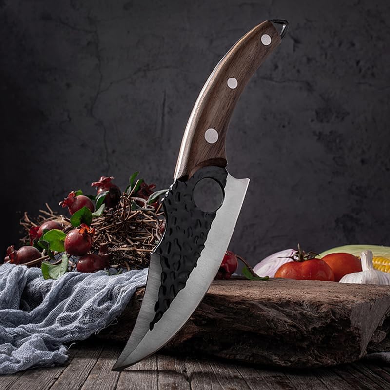 Meat Cleaver,Cleaver Knife, 6 Inch Slaughter Knife Fish Meat Boning Scimitar Kitchen Knife German High Carbon Stainless Steel Chef Cleaver With Cover