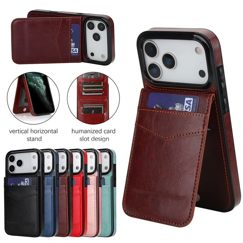Étui iPhone 17 cuir noir anti-rayure pour protéger écran et ranger carte - 2