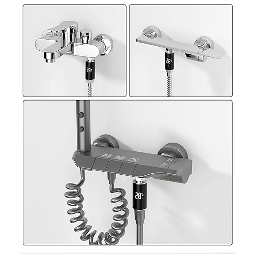 Miniatura 3 de Medidor de temperatura de ducha LED, termómetro de baño de grifo de pantalla digital de temperatura inteligente, medidor de temperatura del agua de