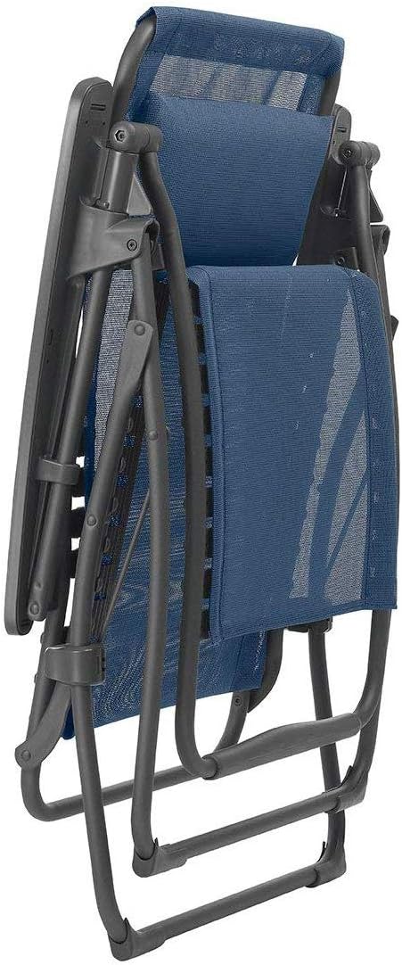 Lafuma Futura Zero Gravity Patio Recliner in folded position